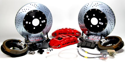 BAER BRAKES 14 Ext+ R Brk Kit Fire R SDZ Fits Rear Ends w/Ford 9" Early Big Bearing Housing Ends, (5x4.5", 5x4.75"BC)