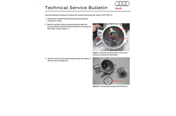 Audi OEM Coolant Thermostat for 17+R8 / Huracan (079198121)