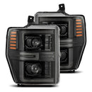 AlphaRex 08-10 Ford F250-550 LUXX-Series LED Projector Headlights Alpha-Blk w/Activ Light/Seq Signal-1
