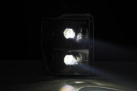 AlphaRex 08-10 Ford F250-550 LUXX-Series LED Projector Headlights Alpha-Blk w/Activ Light/Seq Signal - 0