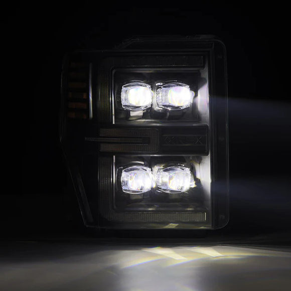 AlphaRex 08-10 Ford F250-550 NOVA-Series LED Projector Headlights Black w/Activ Light/Seq Signal