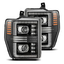 AlphaRex 08-10 Ford F250-550 PRO-Series Projector headlights Black w/Activ Light/Seq Signal-1
