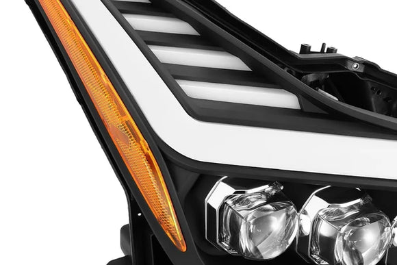 AlphaRex 08-13 Infiniti G37 NOVA LED Proj Headlights Alpha Black w/Activ Light/Seq Signal/Switch DRL