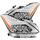 AlphaRex 08-13 Infiniti G37 NOVA LED Proj Headlights Chrome w/ Activ Light/Seq Signal/DRL-1