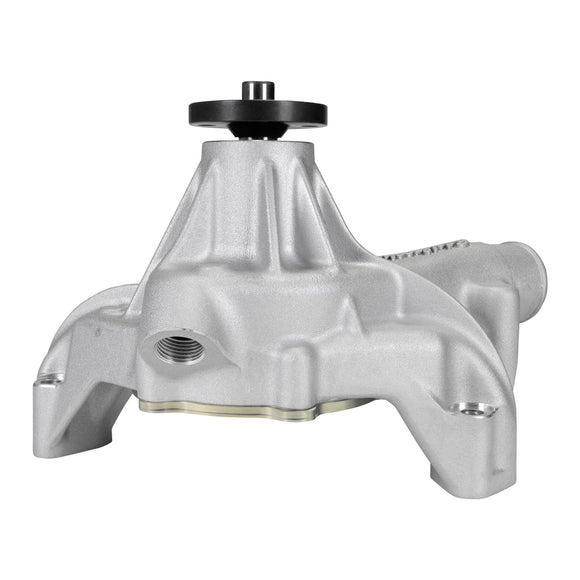 Edelbrock Long Water Pump For Small-Block Chevy, Reverse Rotation, Satin Finish