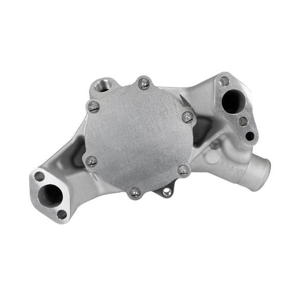 Edelbrock Long Water Pump For Small-Block Chevy, Reverse Rotation, Satin Finish