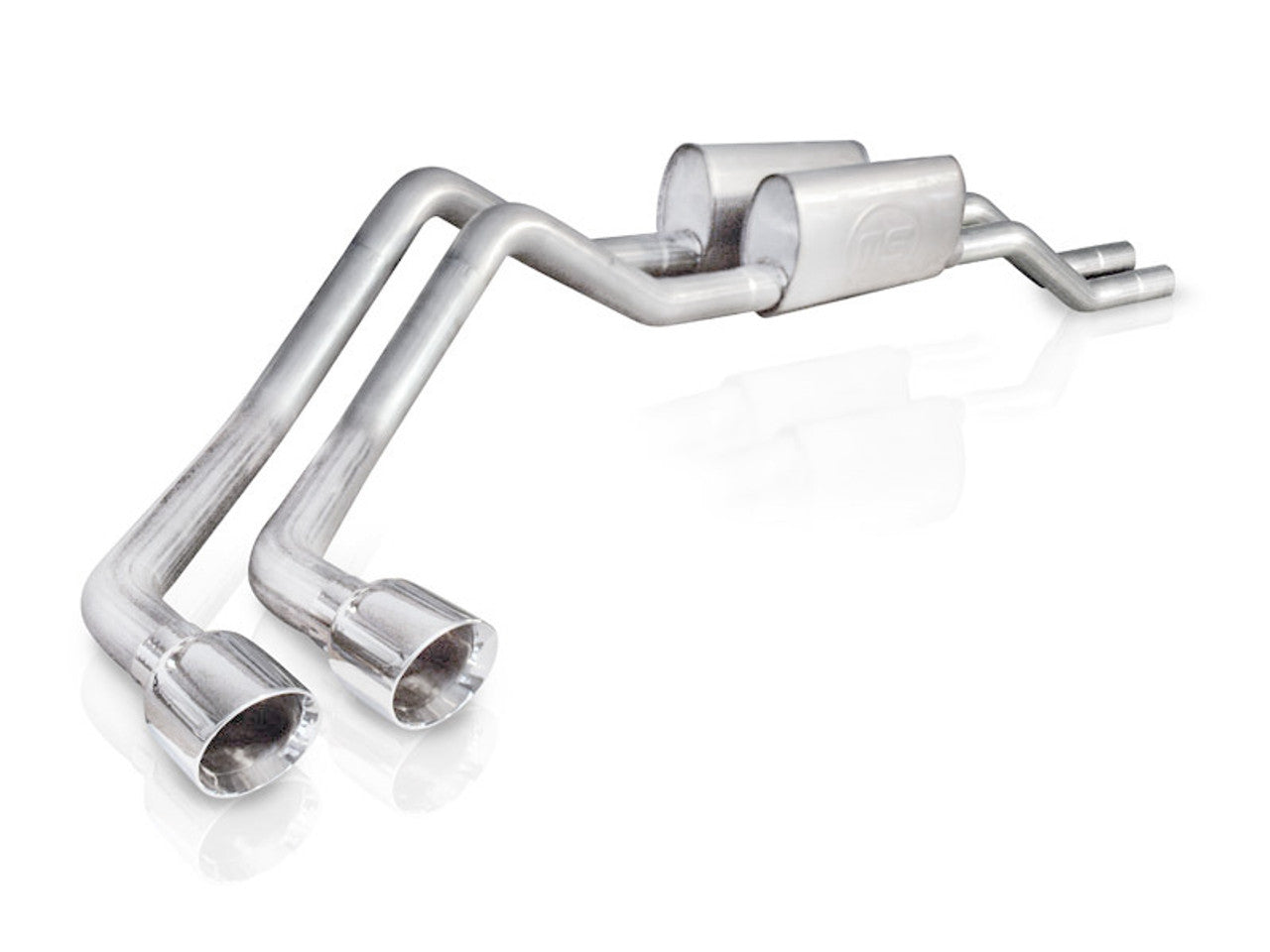 Stainless Works 2004-08 F150 5.4L Exhaust 2-1/2in Chambered Mufflers Under Bumper Exit