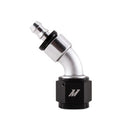 Mishimoto Push-On Swivel End Hose Fitting, 45 Degrees -10AN-1