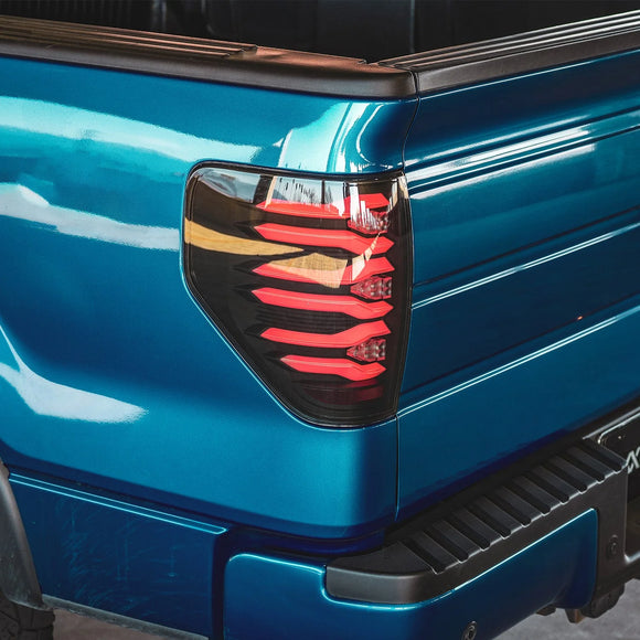 09-14 Ford F150 LUXX-Series LED Tail Lights Black-Red