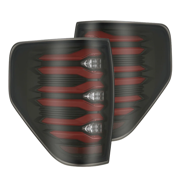 09-14 Ford F150 LUXX-Series LED Tail Lights Black-Red