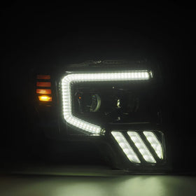 AlphaRex 09-14 Ford F-150 LUXX LED Proj Headlights Plank Style Jet Blk w/Activ Light/Seq Signal/DRL - 0