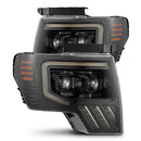 AlphaRex 09-14 Ford F-150 LUXX LED Proj Headlights Plank Style Jet Blk w/Activ Light/Seq Signal/DRL-1