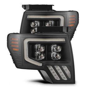 AlphaRex 09-14 Ford F150 NOVA-Series LED Prj. Headlights Black w/Activ Light & SeqSig /SB DBL