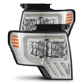 AlphaRex 09-14 Ford F150 NOVA-Series LED Prj. Headlights Alpha Blk w/Activ Light & SeqSig /SB DBL