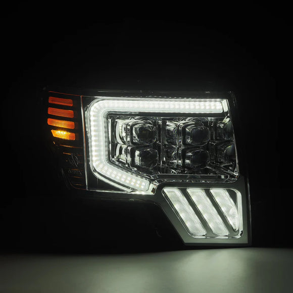 AlphaRex 09-14 Ford F150 NOVA-Series LED Prj. Headlights Alpha Blk w/Activ Light & SeqSig /SB DBL