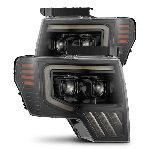 AlphaRex 09-14 Ford F-150 PRO-Series Projector Headlights Black w/Activation Light Seq Signal SB DRL