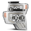 AlphaRex 09-14 Ford F-150 PRO-Series Projector Headlights Plank Style Chrm w/Activ Light/Seq Signal-1