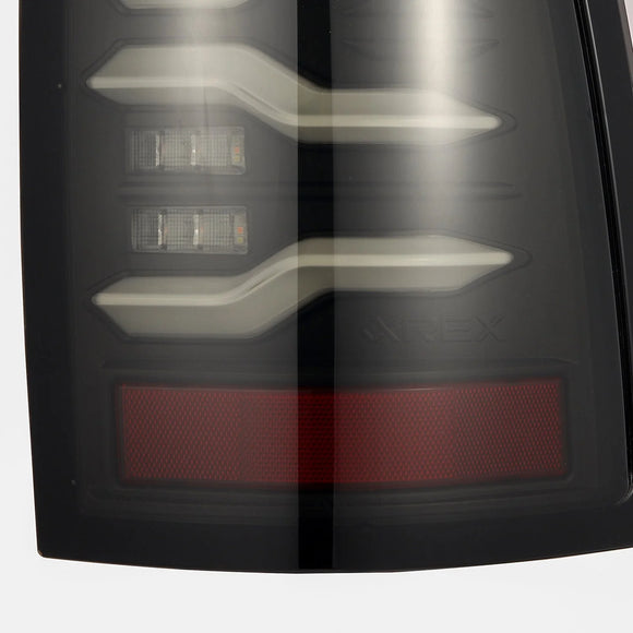 AlphaRex 09-18 Dodge Ram Luxx-Series LED Tail Lights Black w/ Activation Light & Sequential Signal