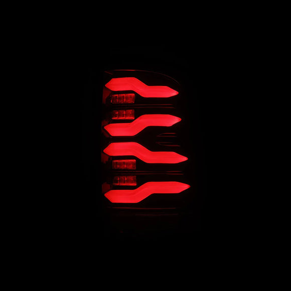 AlphaRex 09-18 Dodge RAM LUXX-Series LED Taillights Black Red w/Actv Light & SS