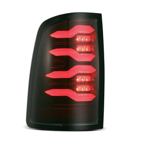 AlphaRex 09-18 Dodge RAM LUXX-Series LED Taillights Black Red w/Actv Light & SS - 0