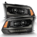 AlphaRex 09-18 RAM 1500 PRO-Series Proj Headlights Alpha-Black w/Sequential Signal & Top/Middle DRL-1