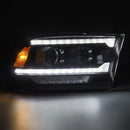 AlphaRex 09-18 Ram 1500/2500 PRO-Series Proj Headlights Black w/Sequential Signal and Top/Middle DRL-2