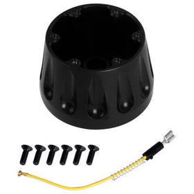 DETROIT SPEED BILLET AL SW ADPTR GM 6 BOLT. BLK ANDIZE