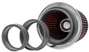 K&N Universal Air Filter Chrome Round Tapered Red - 4in Flange ID x 1.125in Flange Length x 5.5in H-4