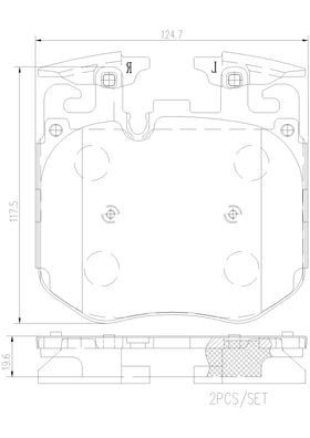 Brembo 20-22 BMW X3/20-22 X4/19-22 X5/20-22 X6/19-22 X7 Premium NAO Ceramic OE Equivalent Pad - Fr 34116889585 - 0