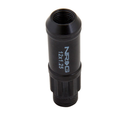 NRG 700 Series M12 X 1.25 Steel Lug Nut w/Dust Cap Cover Set 21 Pc w/Locks & Lock Socket - Black - 0