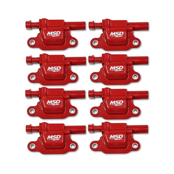 MSD Coils. Red. Square. '14 & up GM V8. 8-pk