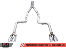 AWE Track Edition Exhaust for 17+ Challenger 5.7 - Chrome Silver Quad Tips-4