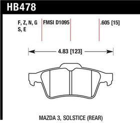 Hawk 13-14 Ford Focus ST / Mazda/ Volvo DTC-60 Race Rear Brake Pads