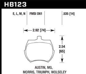 Hawk 66-79 MG Midget / 75-80 Triumph TR7 Black Front Race Brake Pads - 0