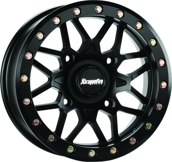 DragonFire Racing Typhon Wheel 15X7 4/156 5+2 +10 Machined Black