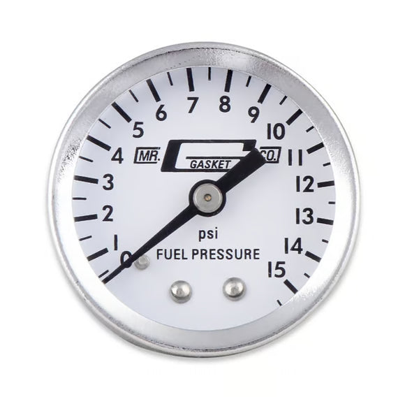 Mr. Gasket Fuel Pressure Gauge - 0-15 PSI - 1-1/2 Inch Diameter