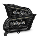 AlphaRex 10-12 Ford Mustang NOVA-Series LED Proj. Headlights Alpha-Blk w/Activ Lght & Seq.Sig SB DBL-1