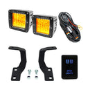 Cali Raised 10-24 Toyota 4Runner Low Profile Led Ditch Light Brackets Kit - Brackets W/3X2 18W Amber-1