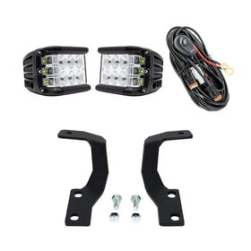 Cali Raised 10-24 Toyota 4Runner Low Profile Led Ditch Light Brackets Kit - Brackets W/ 27W Side Pro
