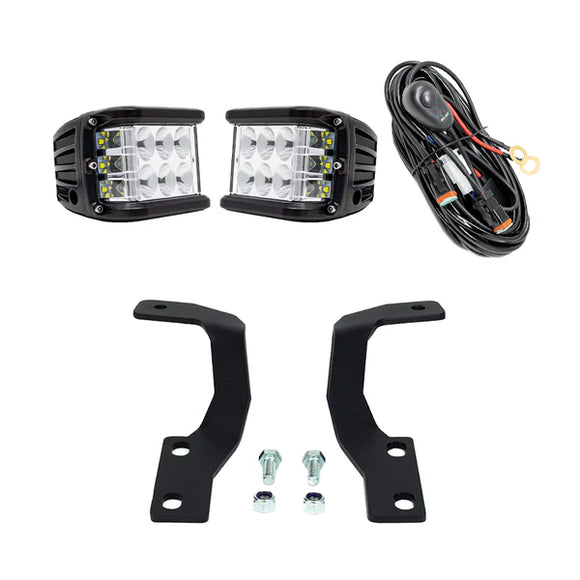 Cali Raised 10-24 Toyota 4Runner Low Profile Led Ditch Light Brackets Kit - Brackets W/ 27W Side Pro