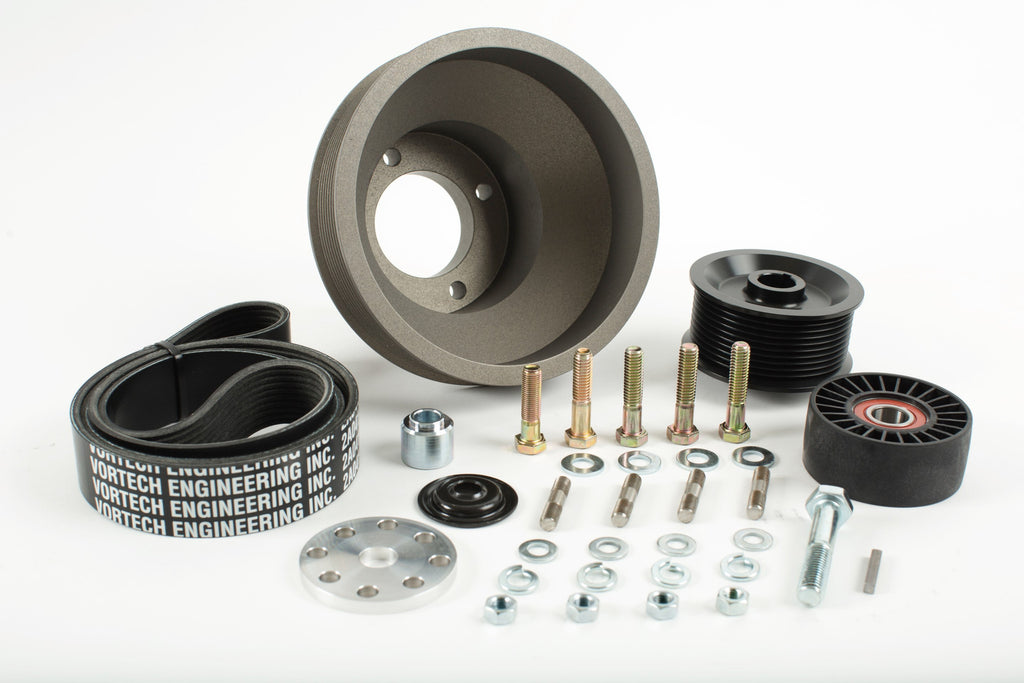 Vortech 1986-1993 5.0 Mustang 8" Crank / 3.33" 10-Rib Pulley Pack. Accessory Und