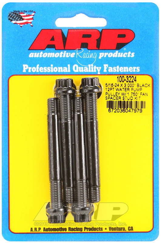 5/16-24 X 3.000"" BLACK 12PT WA