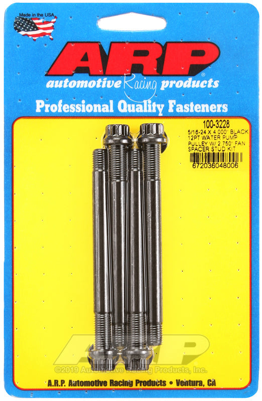 5/16-24 X 4.000"" BLACK 12PT WA