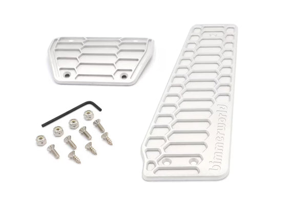 BimmerWorld Billet Hex Pedals - Auto Transmission (2 Piece), Silver