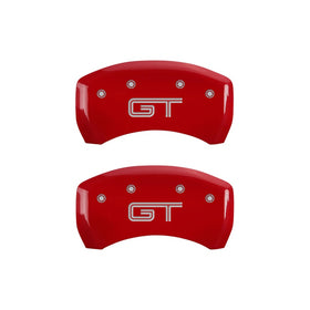 MGP Rear set 2 Caliper Covers Engraved Rear S197/GT Red finish silver ch