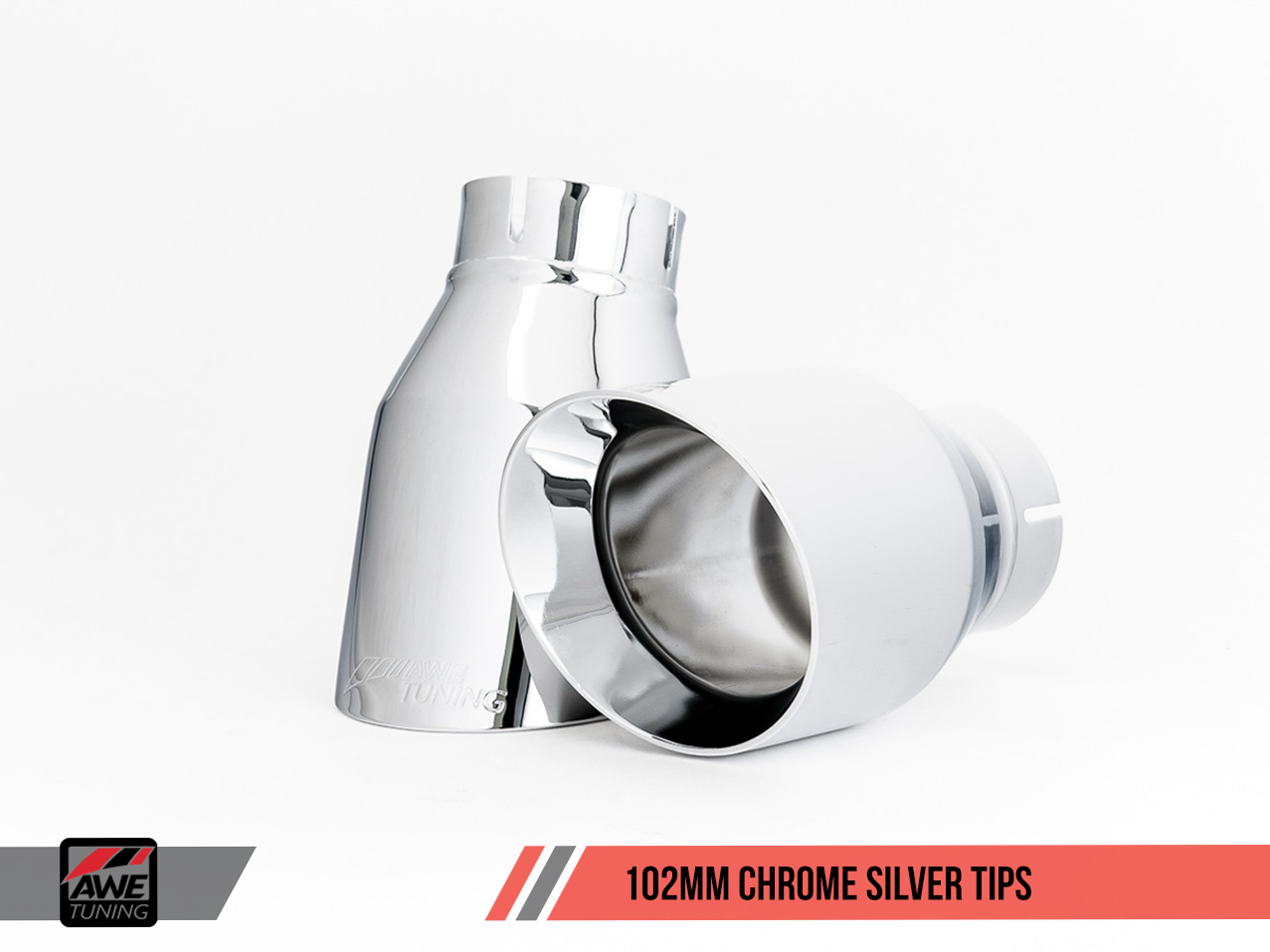 AWE Track Edition Exhaust for B9 A4, Dual Outlet - Chrome Silver Tips (includes DP)