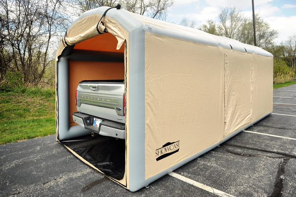 CarCapsule 20' Outdoor Showcase w/10' Pitched Roof
