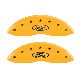 MGP 2 Caliper Covers Engraved Front Oval Logo/Ford Yellow Finish Blk Char 1998 Ford E-150