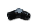 Vibrant -12AN to 3/4in NPT 45 Degree Elbow Adapter Fitting-1