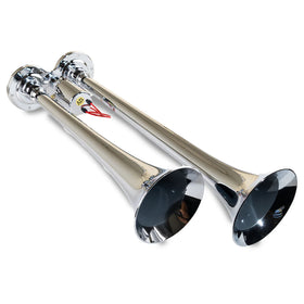 Kleinn Chrome Dual Horn/ 15In/12.25In - Chrome-Plated Zinc Alloy